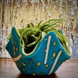 Large double glass bowl