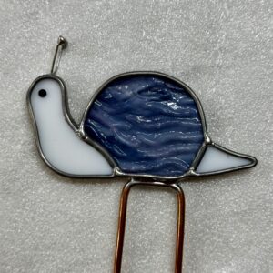 Snail stained glass plant stake