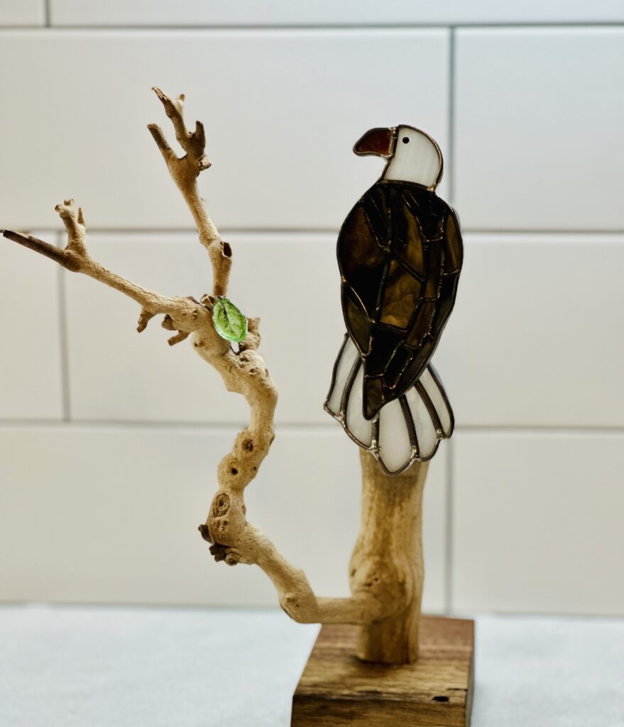 Eagle in a tree on walnut